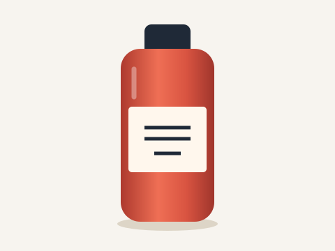 Original Original illustrated bottle mockup recolored teal, with its label retained